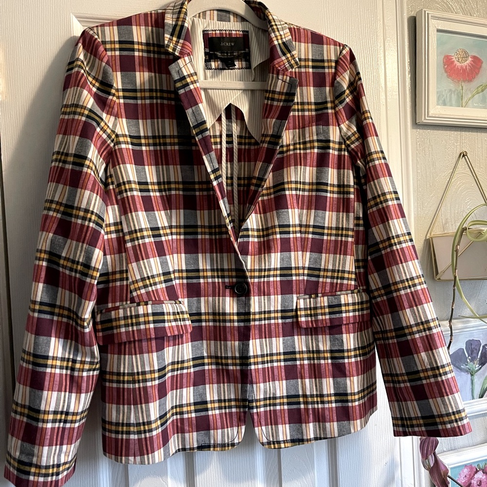 J Crew Regent Blazer in Vintage Red